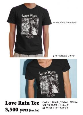 “LOVE RAIN”Tシャツ(XS/S/M)